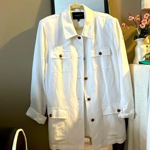 Lafayette 148 White Chore Jacket